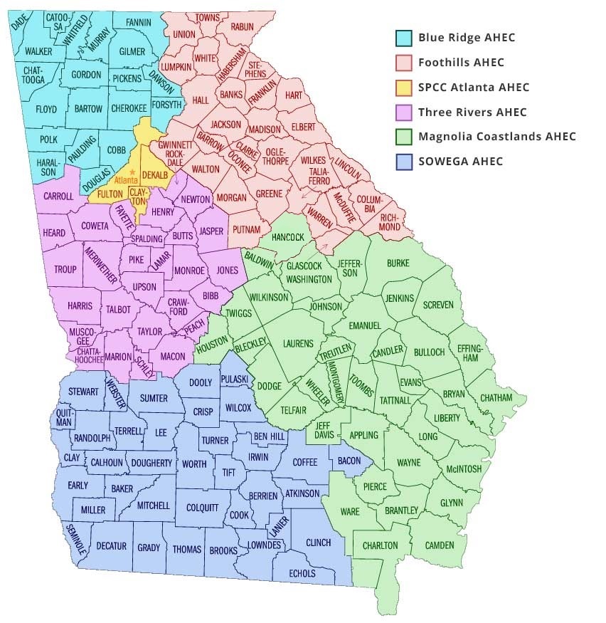 Georgia AHEC Service Areas